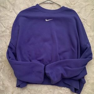 Nike purple cropped sweatshirt